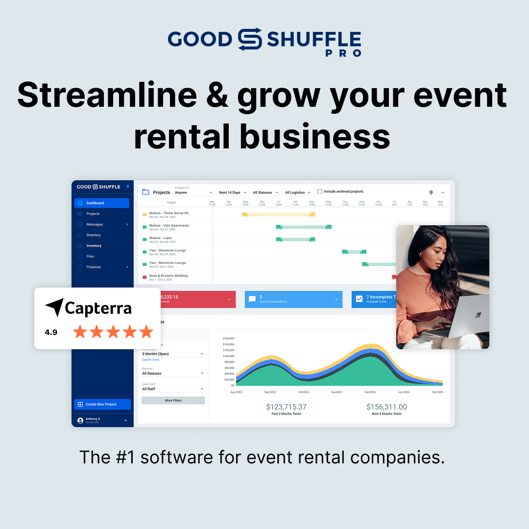 Goodshuffle Pro event rental business software